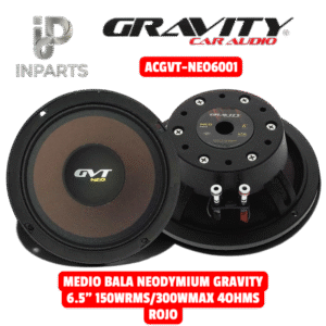 MEDIO BALA NEODYMIUM GRAVITY 6.5" 150WRMS/300WMAX 4OHMS ROJO